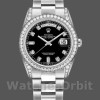 Unisexs Rolex Day-Date 36mm Unisex-118389-Diamond Bezel-Black Diamond Dial Black<br /> Replica Image