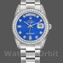 Unisex's Rolex Day-Date 36mm Unisex-118389-Diamond Bezel-Blue Dial Blue<br />