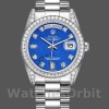 Unisexs Rolex Day-Date 36mm Unisex-118389-Diamond Bezel-Lapis Lazuli Blue Dial Blue<br /> Replica Image