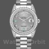 Unisexs Rolex Day-Date 36mm Unisex-118389-White Gold-Silver Dial Silver Replica Image