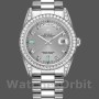 Unisex's Rolex Day-Date 36mm Unisex-118389-White Gold-Silver Dial Silver