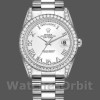 Unisexs Rolex Day-Date 36mm Unisex-118389-White Gold-White Roman Numeral Dial White Replica Image
