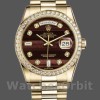 Unisexs Rolex Day-Date 36mm Unisex-118398-Bulls Eye-Brown Diamond Dial Brown<br /> Replica Image