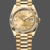 Unisexs Rolex Day-Date 36mm Unisex-128238 0008-Fluted Bezel-Champagne Diamond Dial Champagne Replica Image
