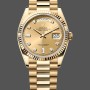 Unisex's Rolex Day-Date 36mm Unisex-128238 0008-Fluted Bezel-Champagne Diamond Dial Champagne