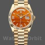 Unisex's Rolex Day-Date 36mm Unisex-128238-Fluted Bezel-Carnelian Dial Carnelian