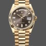 Unisex's Rolex Day-Date 36mm Unisex-128238-Fluted Bezel-Dark Grey Dial Grey