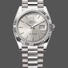 Unisexs Rolex Day-Date 36mm Unisex-128239 0005-White Gold-Silver Index Dial Silver Replica Image