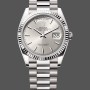 Unisex's Rolex Day-Date 36mm Unisex-128239 0005-White Gold-Silver Index Dial Silver