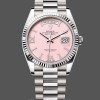 Unisexs Rolex Day-Date 36mm Unisex-128239-White Gold-Pink Opal Dial Luxury Replica Watch Image