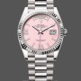 Unisex's Rolex Day-Date 36mm Unisex-128239-White Gold-Pink Opal Dial Luxury
