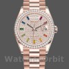 Unisexs Rolex Day-Date 36mm Unisex-128345RBR-Diamond Paved Dial-Everose Gold Diamond Paved Replica Watch Image