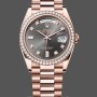 Unisex's Rolex Day-Date 36mm Unisex-128345RBR-Slate Dial-Everose Gold Slate