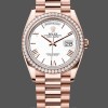 Unisexs Rolex Day-Date 36mm Unisex-128345RBR-White Dial-Everose Gold White Replica Image