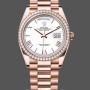 Unisex's Rolex Day-Date 36mm Unisex-128345RBR-White Dial-Everose Gold White