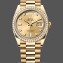 Unisex's Rolex Day-Date 36mm Unisex-128348RBR-Champagne Diamond Dial-Yellow Gold Champagne