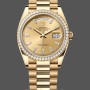 Unisex's Rolex Day-Date 36mm Unisex-128348RBR-Champagne Index Dial-Yellow Gold Champagne