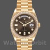 Unisexs Rolex Day-Date 36mm Unisex-128348RBR-Dark Grey Dial-Yellow Gold Grey Replica Image