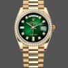 Unisexs Rolex Day-Date 36mm Unisex-128348RBR-Green Ombre Diamond Dial-Yellow Gold Green Ombre Replica Watch Image