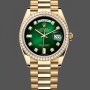 Unisex's Rolex Day-Date 36mm Unisex-128348RBR-Green Ombre Diamond Dial-Yellow Gold Green Ombre