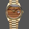 Unisexs Rolex Day Date 36-m128398TBR 0035, Green Dial, Diamond‑Set Bezel, President Bracelet, Green Dial Replica Watch Image