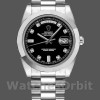 Mens Rolex Day-Date-218206, 41mm, Platinum, Black Diamond Dial, Men’s Black Replica Image