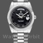 Men's Rolex Day-Date-218206, 41mm, Platinum, Concentric Black Dial, Men’s Black