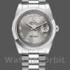 Mens Rolex Day-Date-218206, 41mm, Platinum, Concentric Rhodium Grey Roman Numeral Dial, Men’s Grey Replica Image