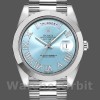 Mens Rolex Day-Date-218206, 41mm, Platinum, Glacier Blue Diamond Roman Dial, Men’s Blue Replica Image