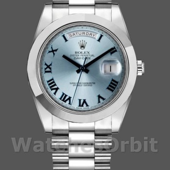 Men's Rolex Day-Date-218206, 41mm, Ice Blue Dial, Platinum, Men’s Ice Blue