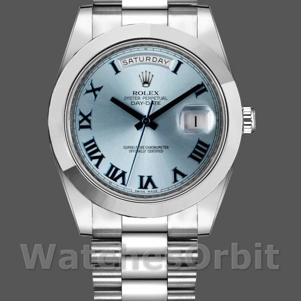 Mens Rolex Day-Date-218206, 41mm, Ice Blue Dial, Platinum, Men’s Ice Blue Replica Image