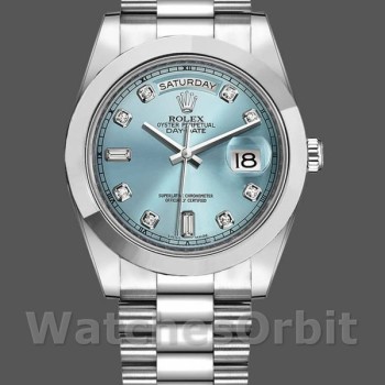 Men's Rolex Day-Date-218206, 41mm, Platinum, Ice Blue Diamond Dial, Men’s Ice Blue