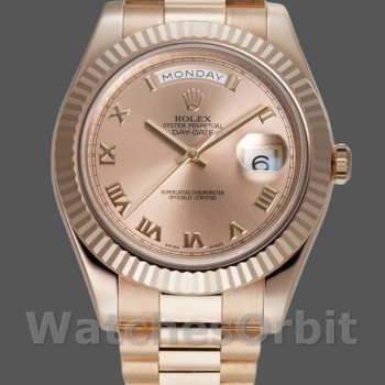 Men's Rolex Day-Date-218235, 41mm, Rose Gold, Rose Roman Dial, Men’s Rose