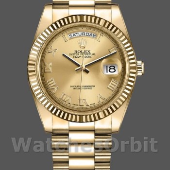 Men's Rolex Day-Date-218238, 41mm, Yellow Gold, Champagne Roman Numeral Dial, Men’s Champagne
