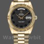 Men's Rolex Day-Date-218238, 41mm, Yellow Gold, Concentric Circle Black Dial, Men’s Black