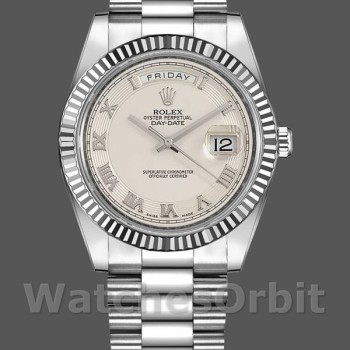 Men's Rolex Day-Date-218239, 41mm, White Gold, Ivory Roman Numerals Dial, Men’s Ivory