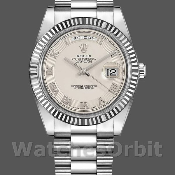 Mens Rolex Day-Date-218239, 41mm, White Gold, Ivory Roman Numerals Dial, Men’s Ivory Replica Image