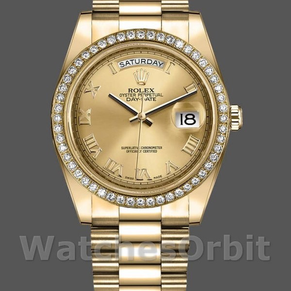 Mens Rolex Day-Date-218348, 41mm, Champagne Roman Dial, Men’s Champagne Replica Image