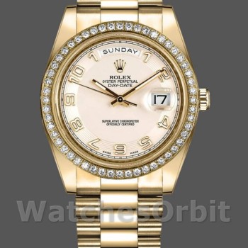 Men's Rolex Day-Date-218348, 41mm, Concentric Circle, Ivory Dial, Men’s Ivory