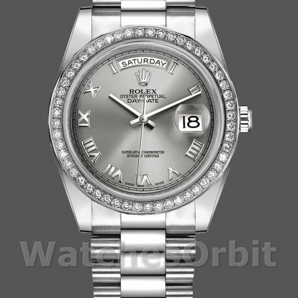 Mens Rolex Day-Date-218349, 41mm, Rhodium Grey Dial, Men’s Grey Replica Image