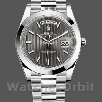 Men's Rolex Day-Date-228206, 40mm, Dark Rhodium Grey Dial, Platinum, Men’s Grey