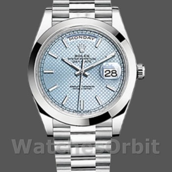 Men's Rolex Day-Date-228206, 40mm, Platinum, Ice Blue Motif Dial, Men’s Ice Blue