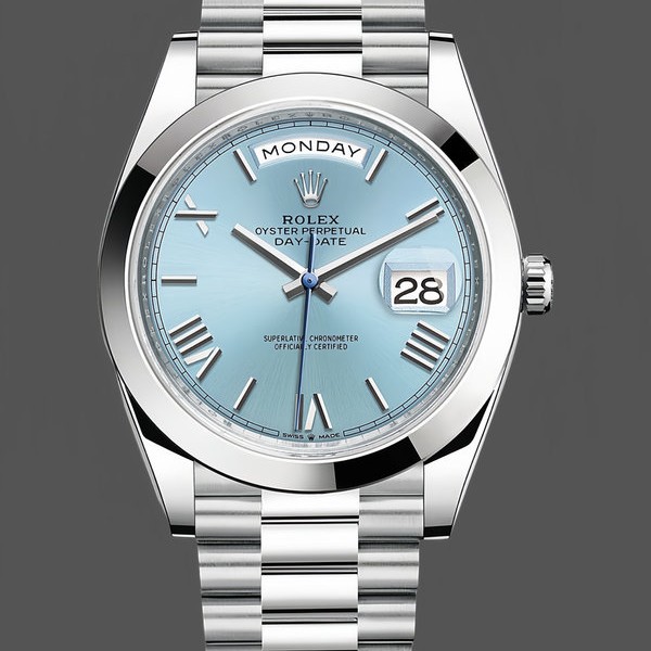 Mens Rolex Day-Date-228206, 40mm, Platinum, Ice Blue Quadrant Dial, Men’s Ice Blue Replica Image