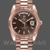 Mens Rolex Day-Date-228235, 40mm, Chocolate Brown Diagonal Motif Dial, Fluted Bezel, Men’s Chocolate Brown Replica Image