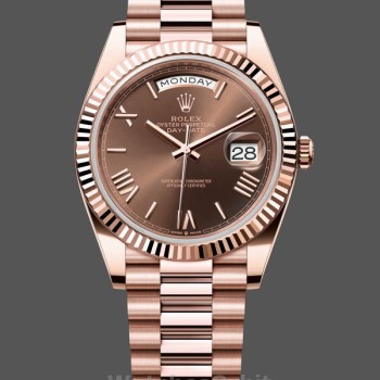 Men's Rolex Day-Date-228235, 40mm, Chocolate Brown Dial, Fluted Bezel, Men’s Chocolate Brown