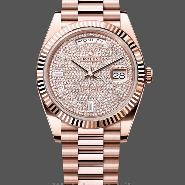 Mens Rolex Day-Date-228235, 40mm, Diamond Paved Dial, Fluted Bezel, Men’s Diamond Paved Replica Image