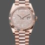 Men's Rolex Day-Date-228235, 40mm, Diamond Paved Dial, Fluted Bezel, Men’s Diamond Paved