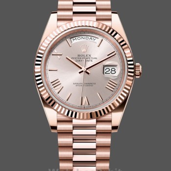 Men's Rolex Day-Date-228235, 40mm, Sundust, Roman Numeral Dial, Fluted Bezel, Men’s Sundust