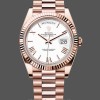 Mens Rolex Day-Date-228235, 40mm, White Roman Numeral Dial, Fluted Bezel, Men’s White Replica Image