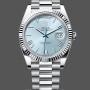Men's Rolex Day-Date 40mm Men's-228236 0012-Fluted Bezel-Ice Blue Dial Ice Blue